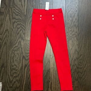 Janie and Jack new leggings with tags. Red with pearl detail. Size 8